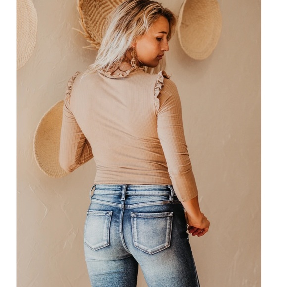 Ruffle mock neck top - Picture 10 of 11